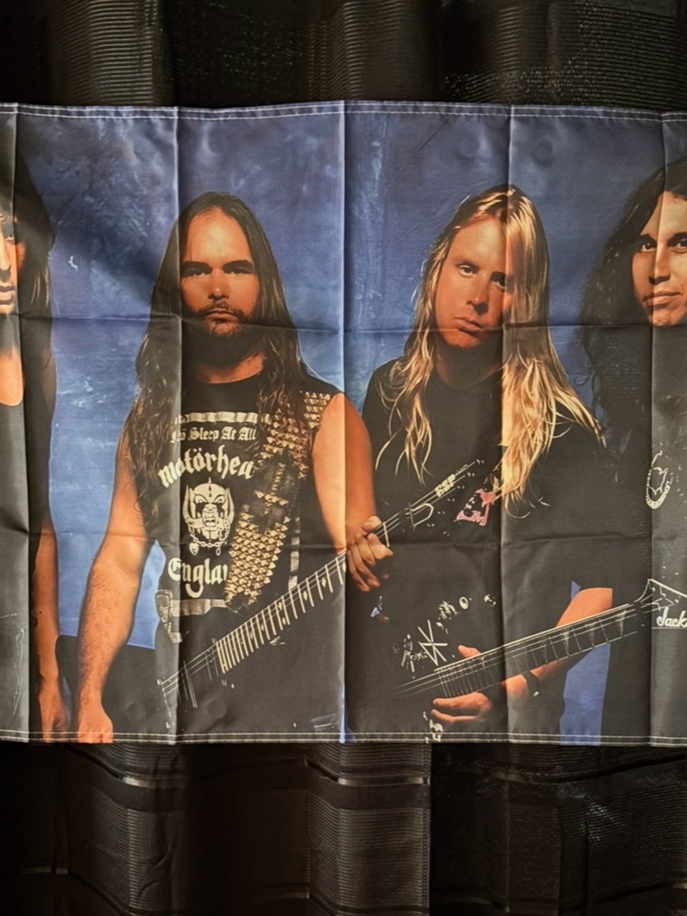 Black and Blue Rock Band Wall Tapestry - Band Portrait Home Decor